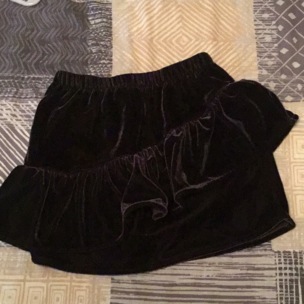 Black velvet girls skirt